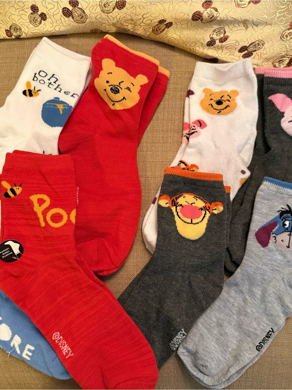 Disney Winnie the Pooh Character Socks - bundle if 8 pair new without tags